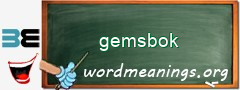 WordMeaning blackboard for gemsbok